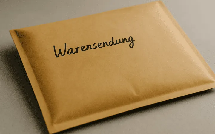 Warensendung Kennzeichnung mit Stempel