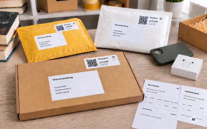 Warensendungen in unterschiedlichen Verpackungen