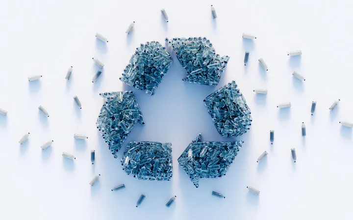 Recycling Symbol aus Plastikflaschen