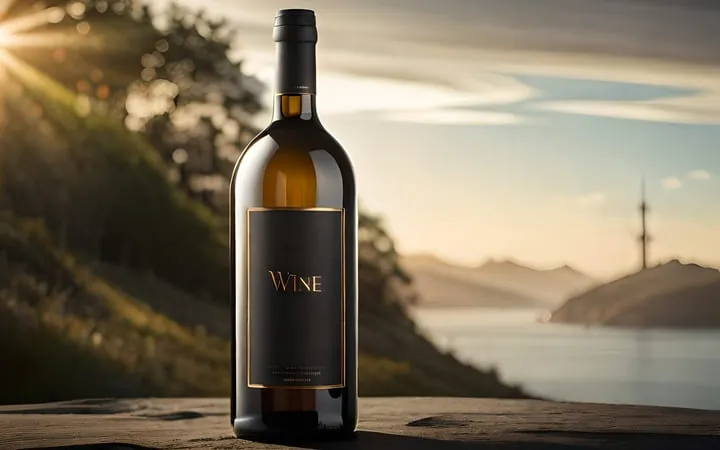 Weinflasche mit Papieretikett