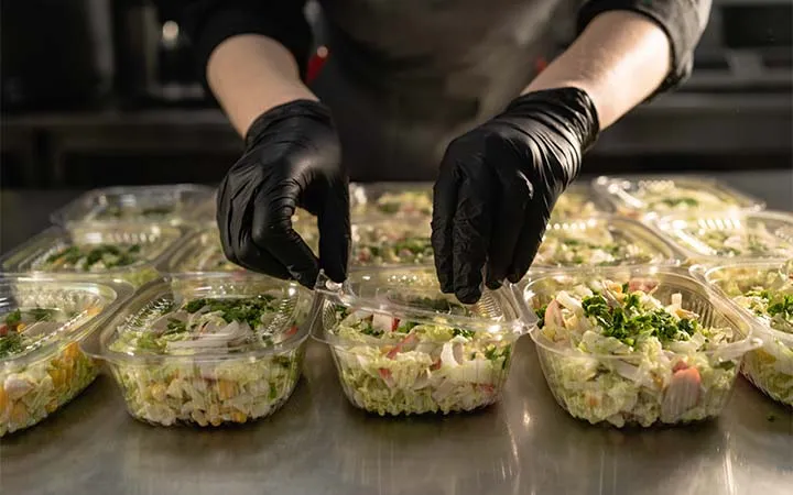 Lebensmittel in Kunststoffverpackung