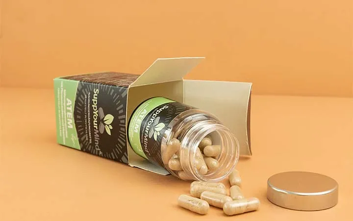 Faltschachtel aus Chromokarton für Nahrungsergänzungsmittel