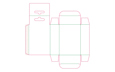 Aufhängeschachtel mit Einstecklasche Aufbau