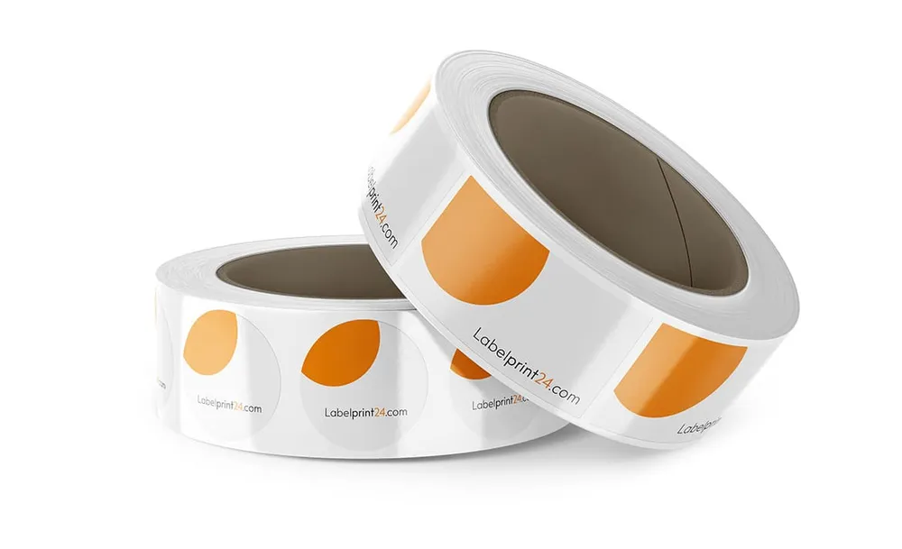 printed labels on rolls
