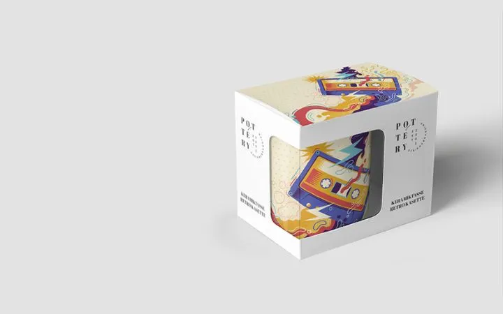 Scatola con fondo a scatto per tazza