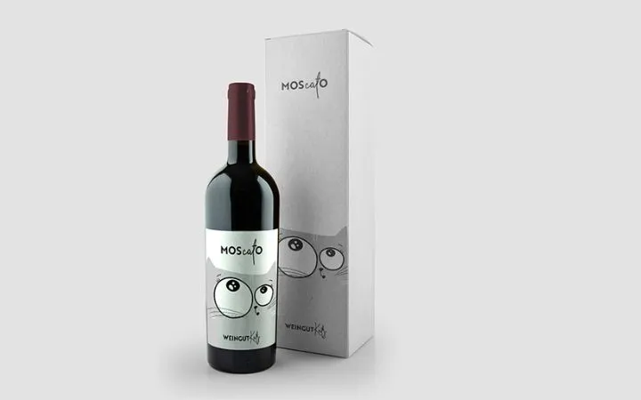 Scatola con fondo a scatto per bottiglia di moscato