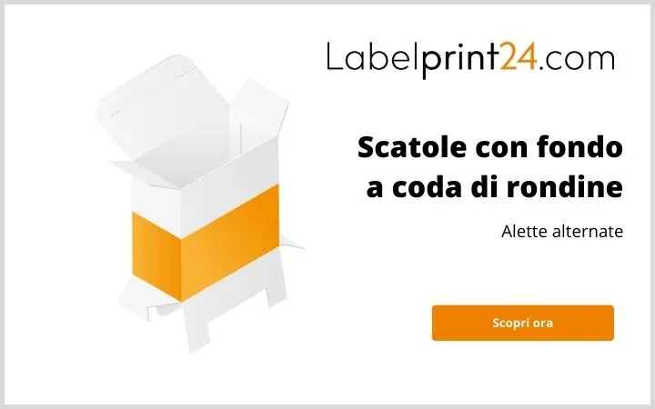 Scatole con fondo a coda di rondine - alette alternate