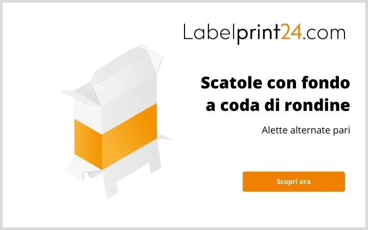 Scatola con fondo a coda di rondine - alette alternate pari