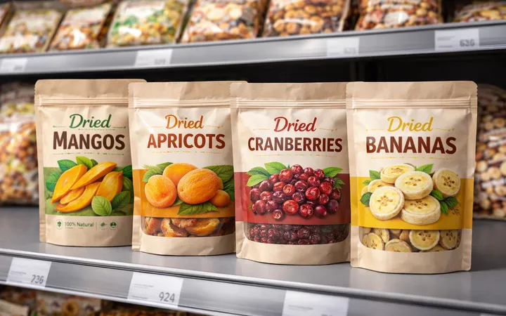 Snackverpackung Trockenfrüchte Snackverpackung Trockenfrüchte