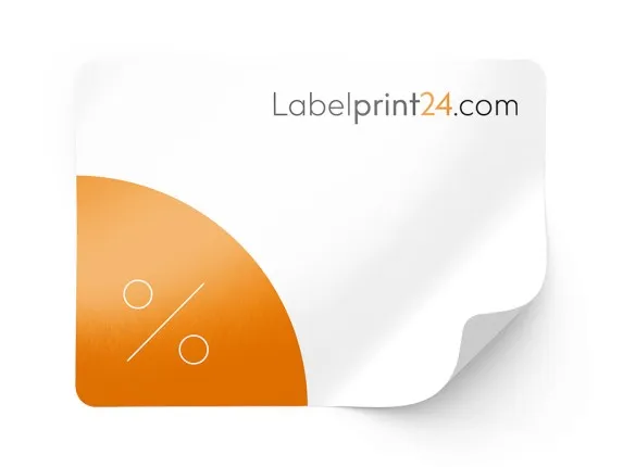 Roll labels with clear typography Roll labels with clear typography