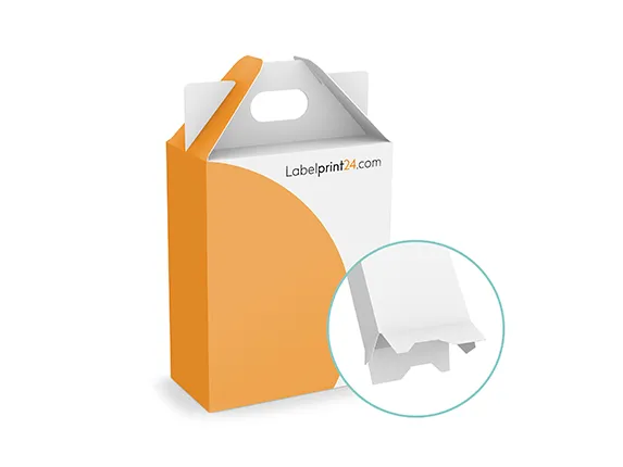 Carrying handle box with crash lock base