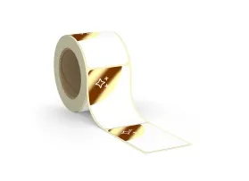 Gold hot foil finish on labels Gold hot foil finish on labels