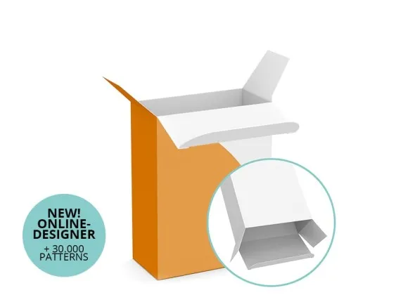 Folding box with offset mirrored flaps Folding box with offset mirrored flaps