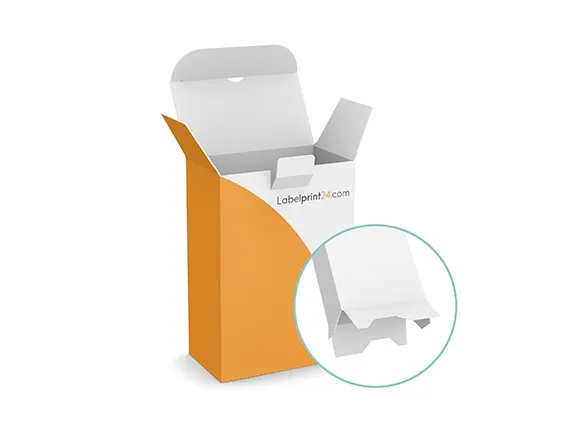 Folding box with crash lock base and security flap Folding box with crash lock base and security flap