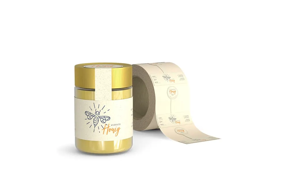 Honey jars with custom labels