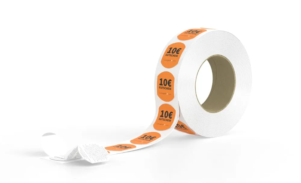 Roll of booklet labels with QR codes Roll of booklet labels with QR codes