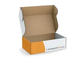 Hinged lid box with QR code application Hinged lid box with QR code application