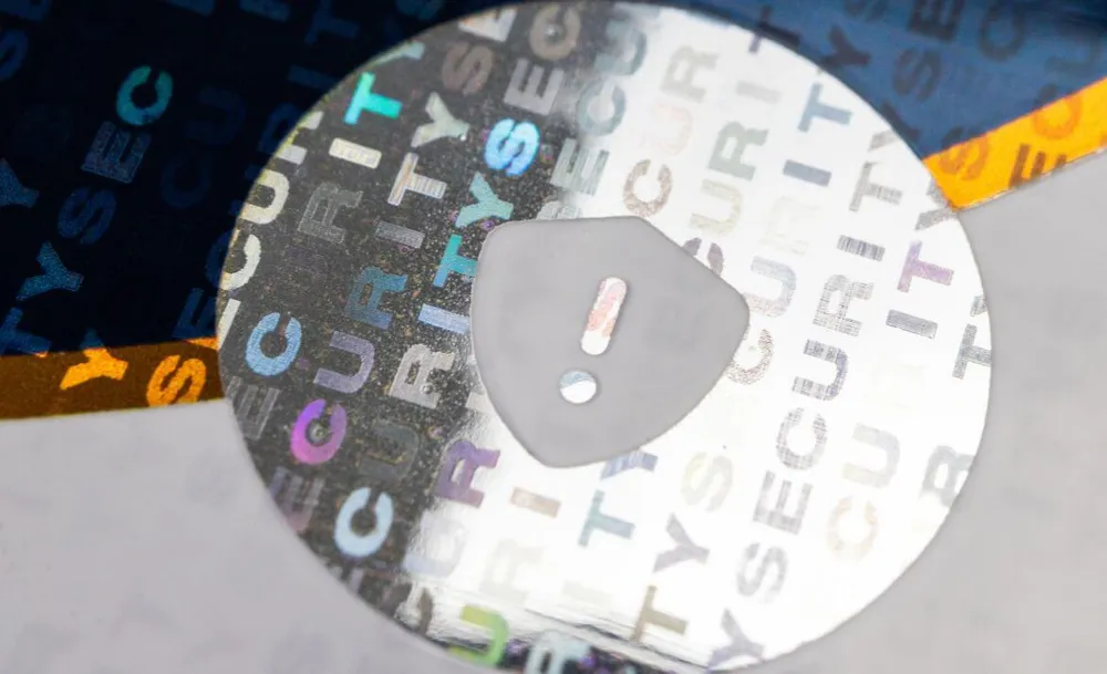 Hologram security labels example Hologram security labels example