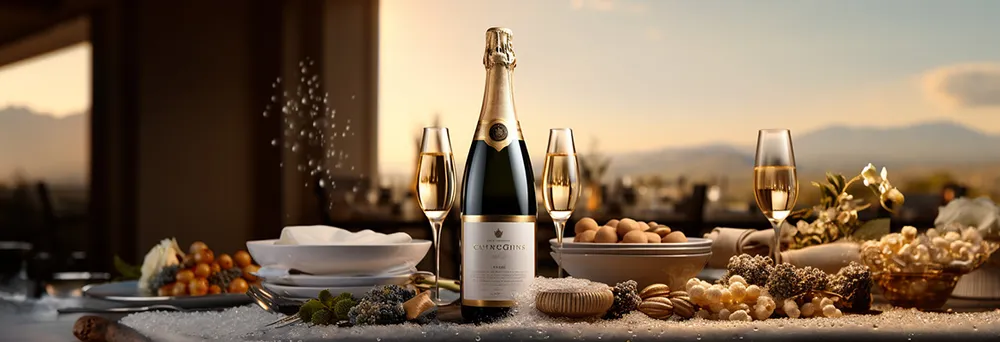 Sparkling wine labels banner