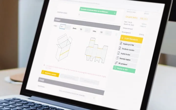 Bestellvorgang auf der Webseite von Labelprint24.com