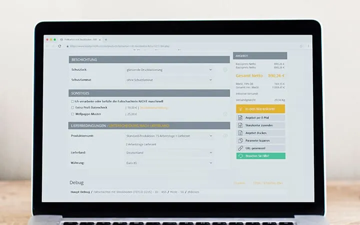 Übersicht der Webseite auf Labelprint.com
