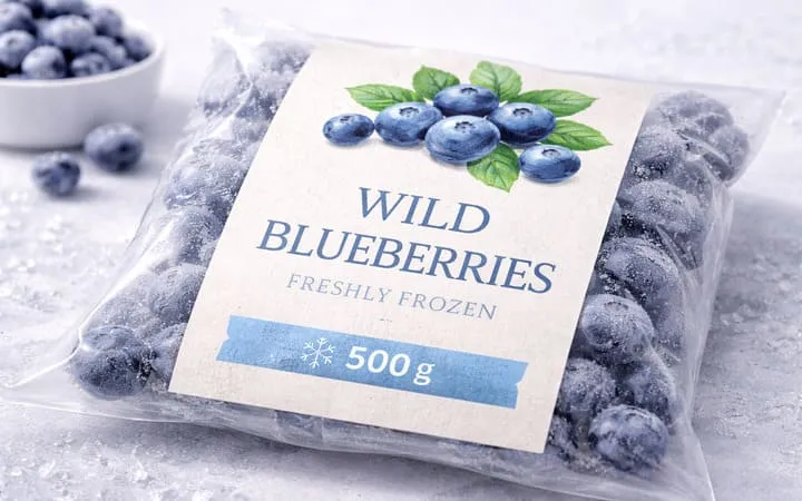 Tiefkühl Blaubeeren mit Papieretikett