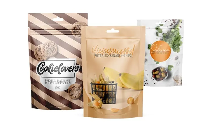 Doypacks mit Zipper und ohne Zipper Doypacks mit Zipper und ohne Zipper