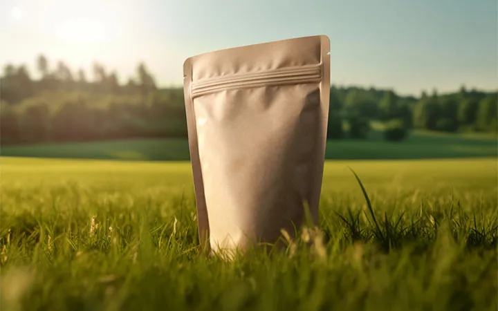 Doypack aus Naturpapier in Wiese Doypack aus Naturpapier in Wiese