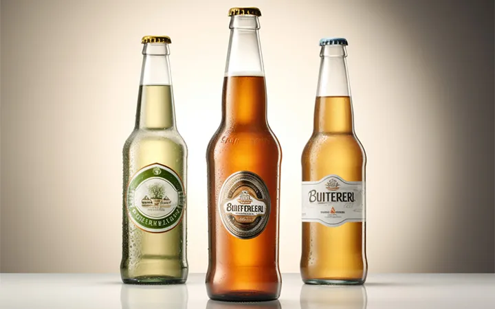 Bottiglie di birra con etichetta