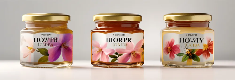 Honiggläser mit Etikett