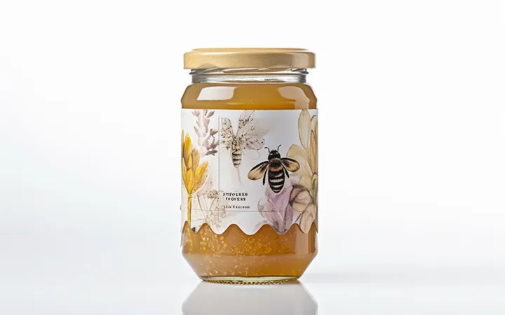 Honigglas mit Recycling Etikett