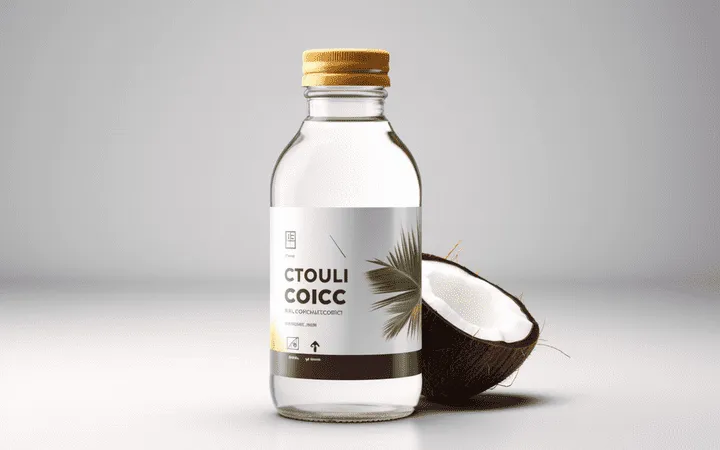 Olio di cocco con etichetta