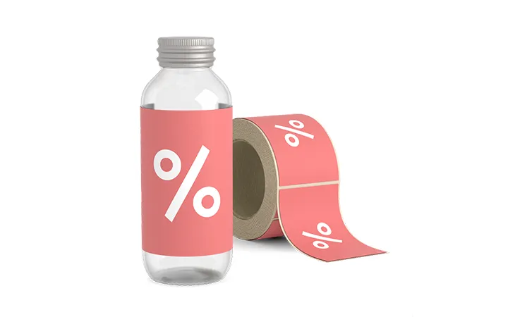 Rollenetiketten für  Aktionsprodukte 