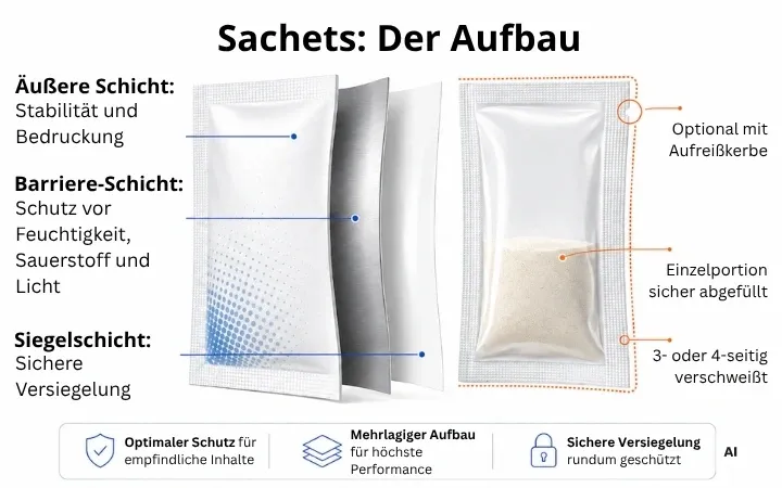 Sachets der Aufbau Sachets der Aufbau