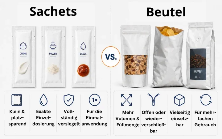 Sachets vs. Beutel der Unterschied