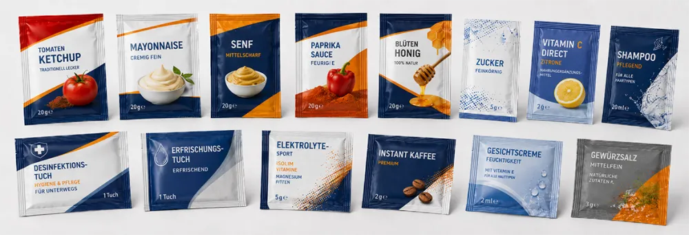 Sachets in verschiedenen Designs