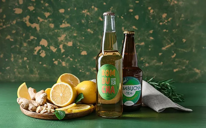 Flaschen mit bunten Flaschenetiketten Flaschen mit bunten Flaschenetiketten