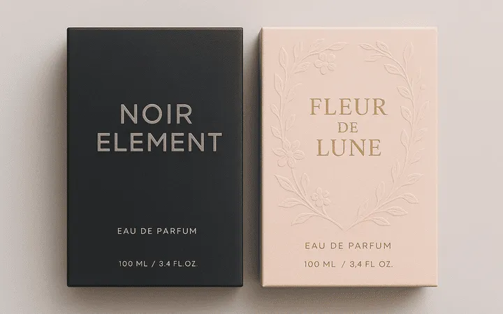 Verpackung für Herren- und Damenparfüm