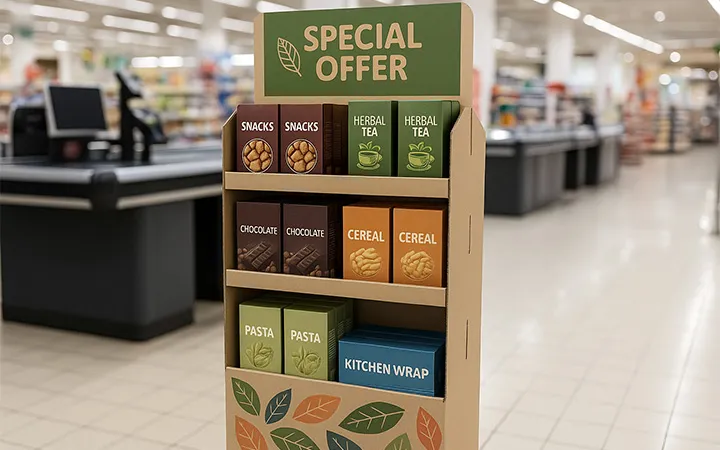 Display am POS aus Wellpappe bedruckt