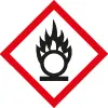 Gefahrenkennzeichnung: Flamme über Kreis - oxidierende Gase