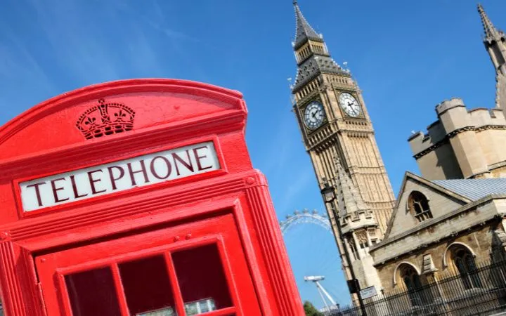 red telephone box and big ben