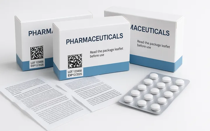 Emballages pharmaceutiques avec notices