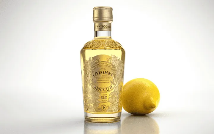 Etichette per liquore al limone personalizzata in oro