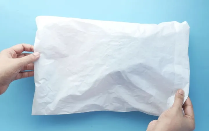 White shipping envelope