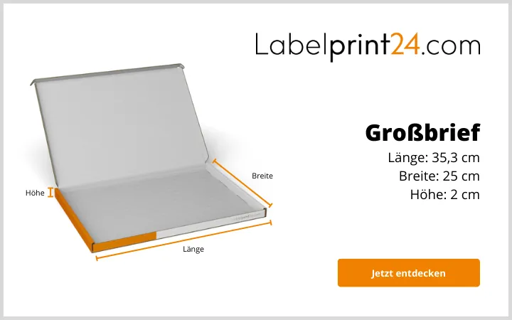 Maße des Großbriefes